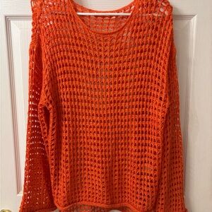 Orange Knit Women's Sweater
